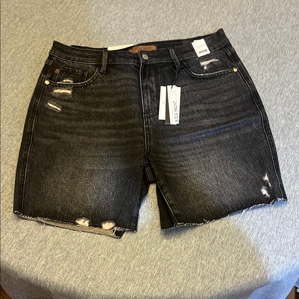 Judy Blue Black Distressed Jean Shorts